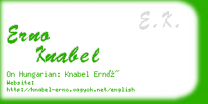 erno knabel business card